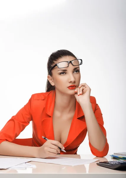 Young woman secretary at work — Stock Photo, Image