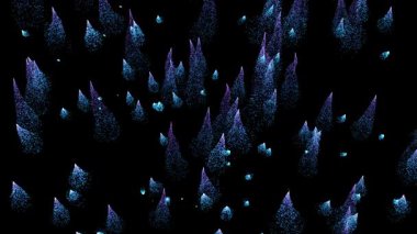 Dağınık çok renkli parçacıkları hareket ettiren soyut arkaplan