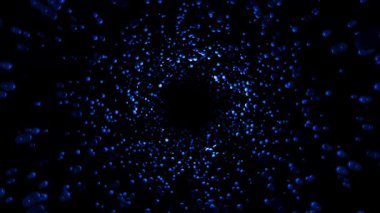 Siyah arkaplanda parçacıkların nabzı ve hareketi