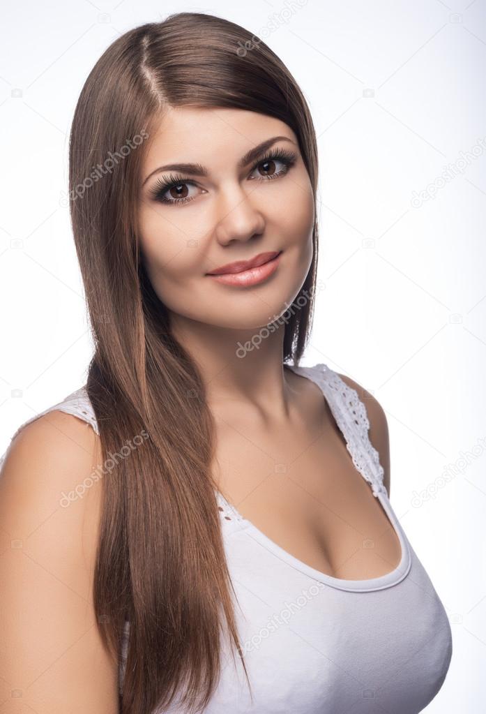 charming smiling fair-haired girl