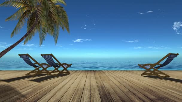 Tropical beach landscape — Stock Footage Tropical beach landscape Royalty Free Stock Footage