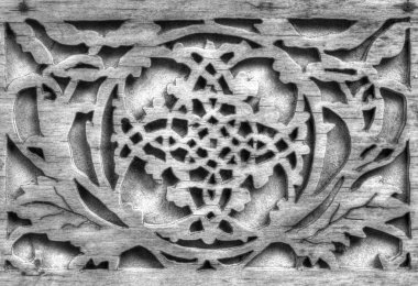 Güzel Ahşap oyma siyah-beyaz