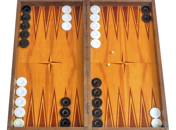 Houten plank voor het spelen van backgammon spel — Stockfoto