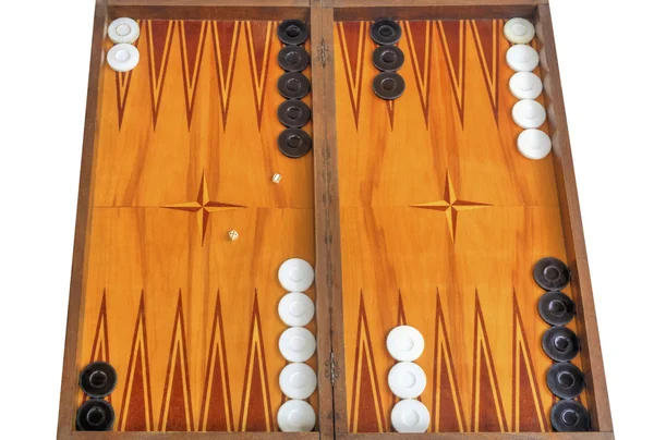 Tavola di legno per giocare a backgammon gioco — Foto Stock