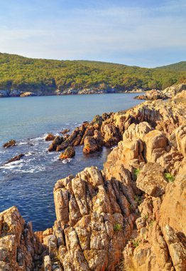 Kayalık kıyıda manzara