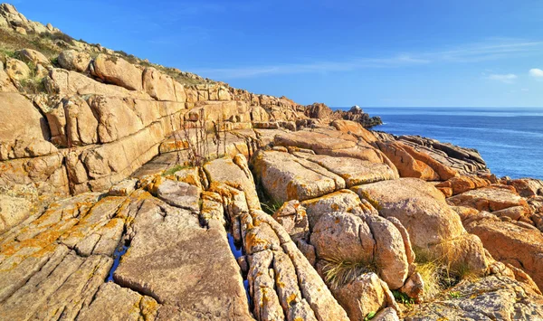 Landskap på stenig strand — Stockfoto