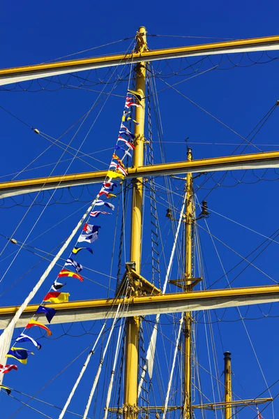 Masts of sailing boat — Stock Photo, Image