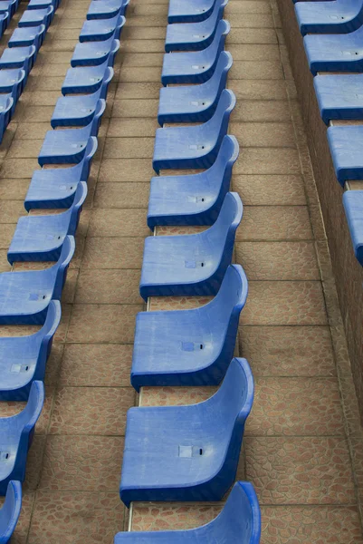 Blue seats on stadium — Stock Photo, Image