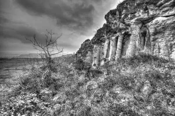 Rock phenomenon in black and white — Stock Photo, Image