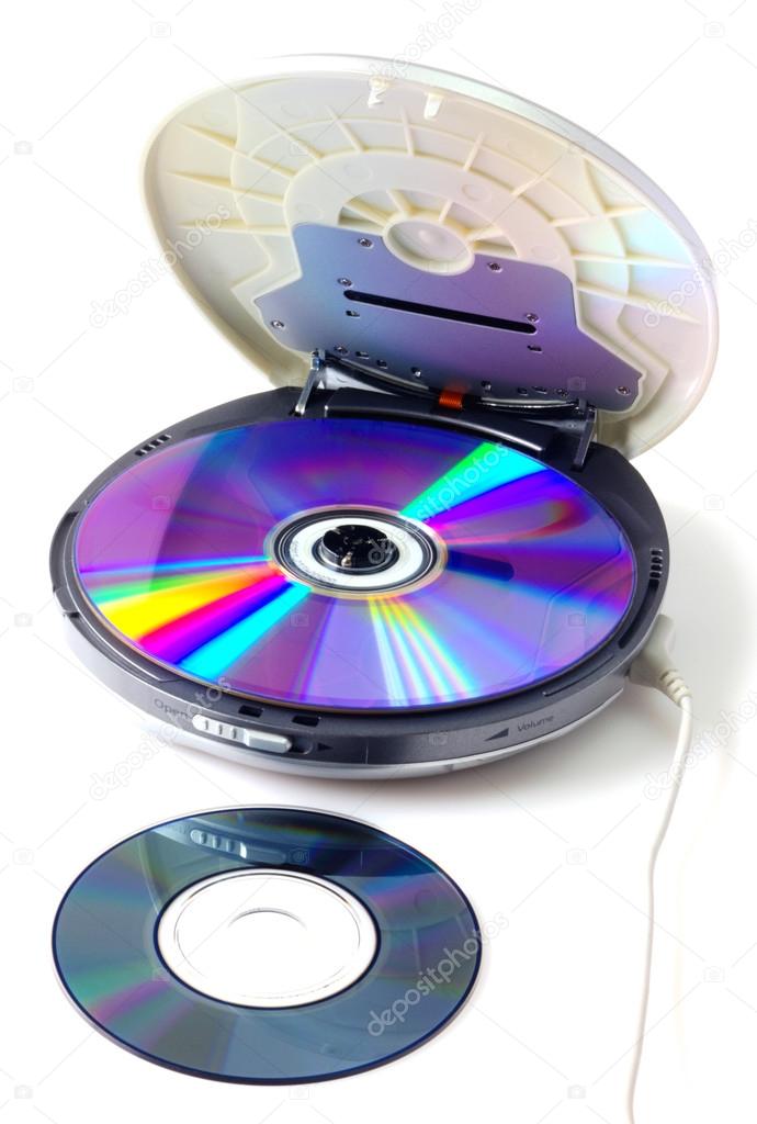 Portable CD audio player isolated