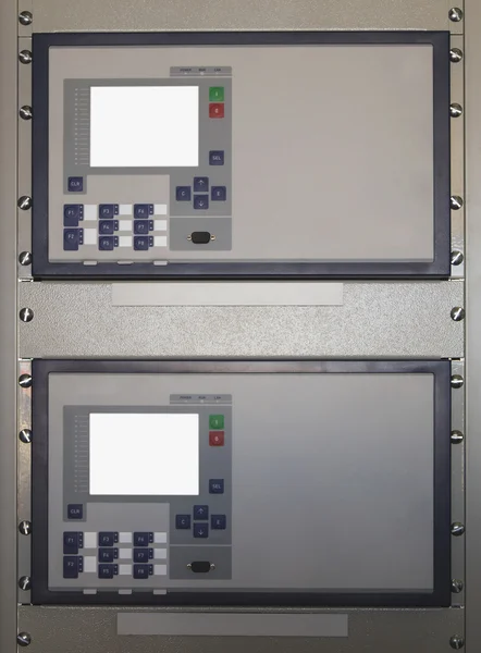 Modern elektrik alt istasyonlar panelinde komut — Stok fotoğraf