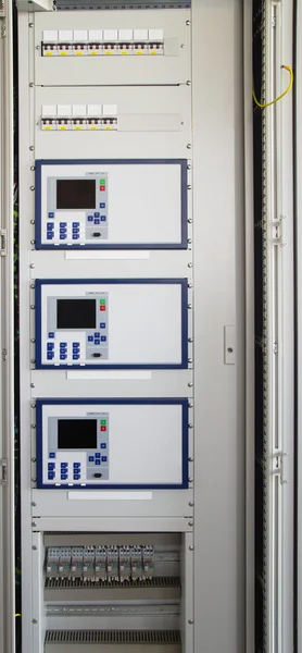 Control panel in modern electrical substation — Stock Photo, Image