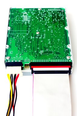 sabit disk sürücüsü üzerinde beyaz izole