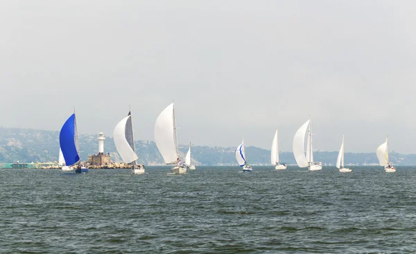 Zeilboten in de zee — Stockfoto