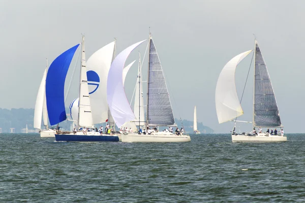 Zeilboten in de zee — Stockfoto