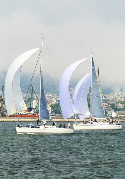 Zeilboten in de zee — Stockfoto