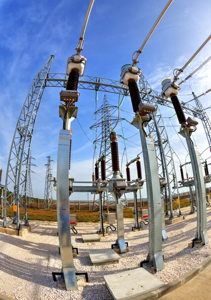 高電圧変電航空写真 — ストック写真