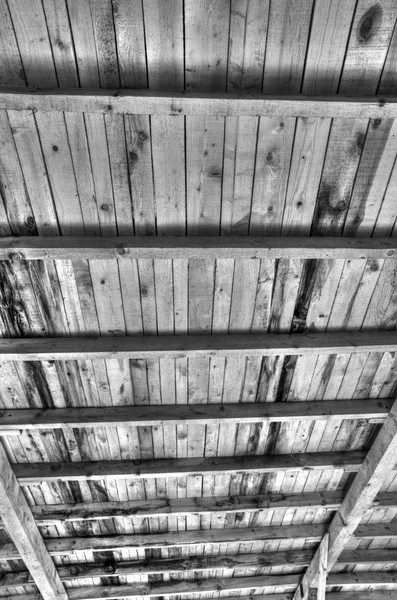 Wooden roof in black and white — Stock Photo, Image