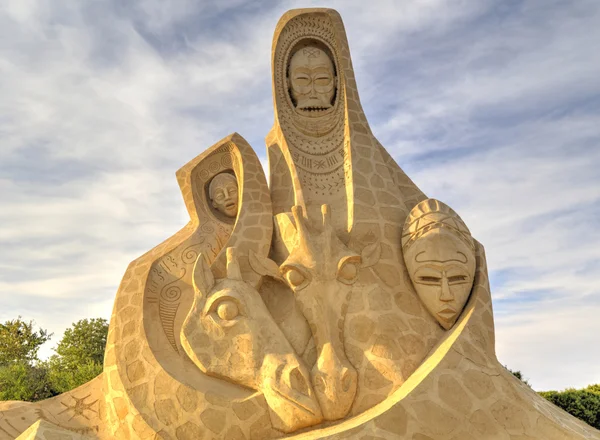 BURGAS, BULGARIA - OCTOBER 04: Sand sculpture in Burgas Sand Sculptures Festival on OCTOBER 04, 2015 in Burgas, Bulgaria — Stock Photo, Image