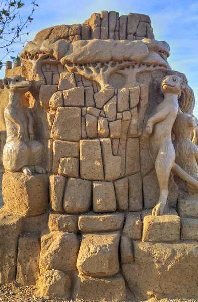 BURGAS, BULGÁRIA - OUTUBRO 04: Escultura de areia no Burgas Sand Sculptures Festival em OUTUBRO 04, 2015 em Burgas, Bulgária — Fotografia de Stock