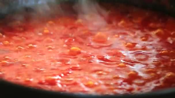 Sosie pomidorowym gotowanie — Wideo stockowe