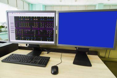 Bilgisayarlar ve monitörler ile şematik diyagramı denetleyici, denetim ve veri toplama