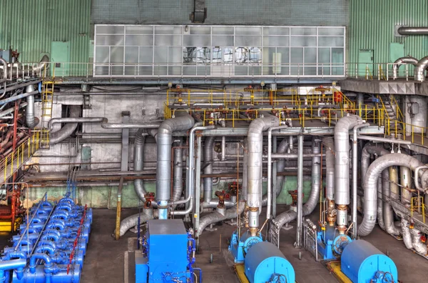 Machine room in thermal power plant — Stock Photo, Image