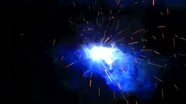 Welding sparks closeup — Stock Video