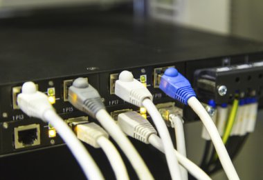 Kabloları ile endüstriyel ağ anahtarı