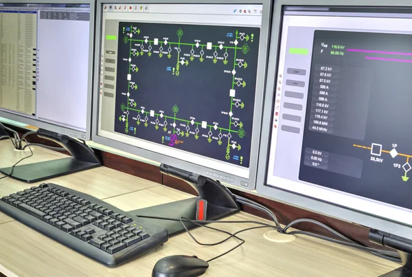 Bilgisayarlar ve monitörler ile şematik diyagramı denetleyici, denetim ve veri toplama