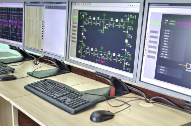 Bilgisayarlar ve monitörler ile şematik diyagramı denetleyici, denetim ve veri toplama