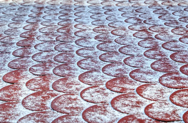 Red roof covered with snow — Stock Photo, Image