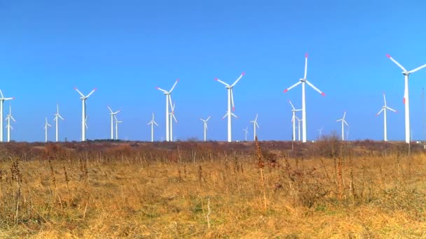 Windkraftanlagen — Stockvideo