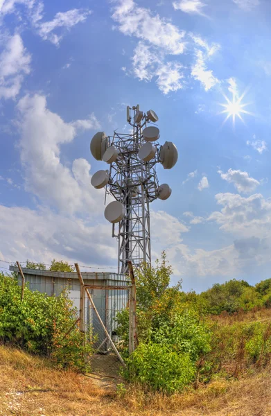 Antenna tornyok, a hal-szem szempontból — Stock Fotó