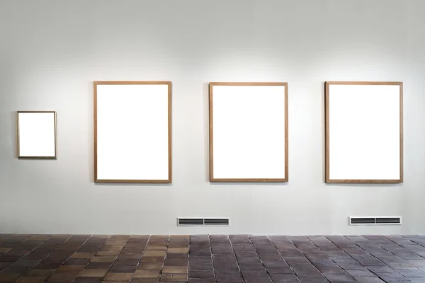 empty gallery with empty frames