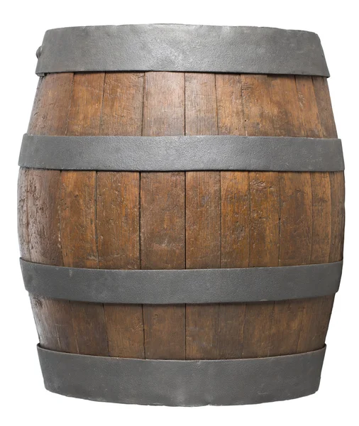 Wood barrel on white background — Stock Photo, Image