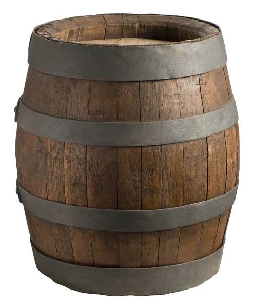 Wood barrel on white background — Stock Photo, Image