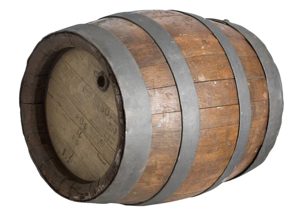 Wood barrel on white background Royalty Free Stock Photos