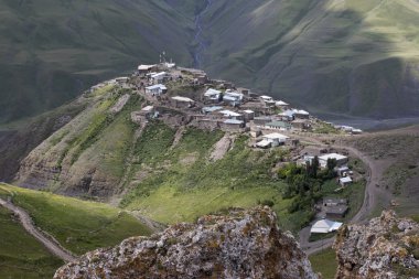 Xinaliq nice mountines town at Azerbaijan clipart