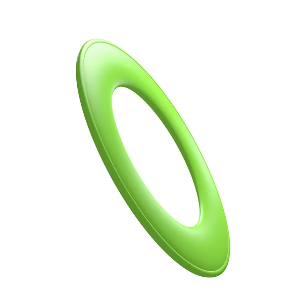 Zelený kruh létající disk — Stock fotografie