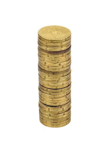 Empilhamento de moedas de euro — Fotografia de Stock