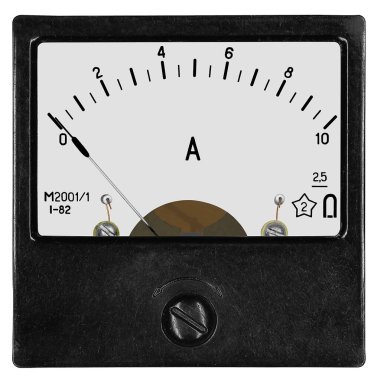 10 ampere doğrudan akım için bir kare siyah ammetre M2001 (yıl 1982)