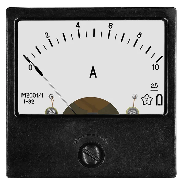 10 ampere doğrudan akım için bir kare siyah ammetre M2001 (yıl 1982)