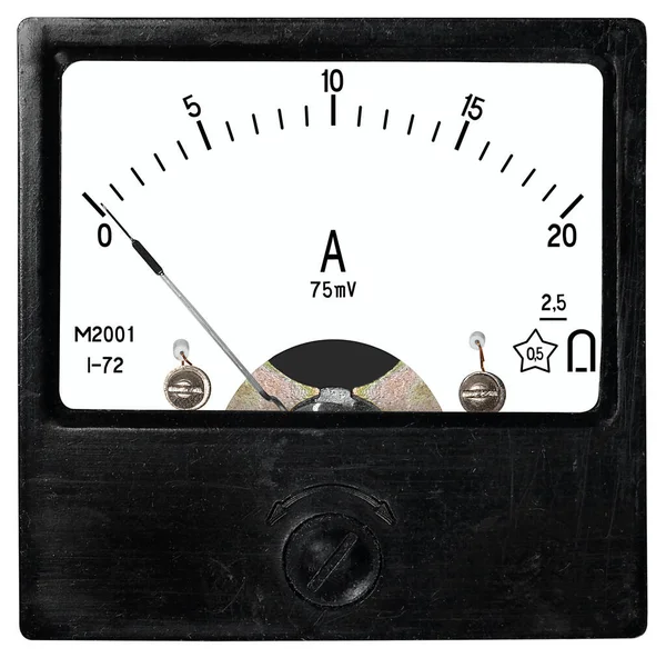 Fyrkantig Svart Ammeter M2001 1972 För Instrumentshunt Ampere Millivolt Likström — Stockfoto