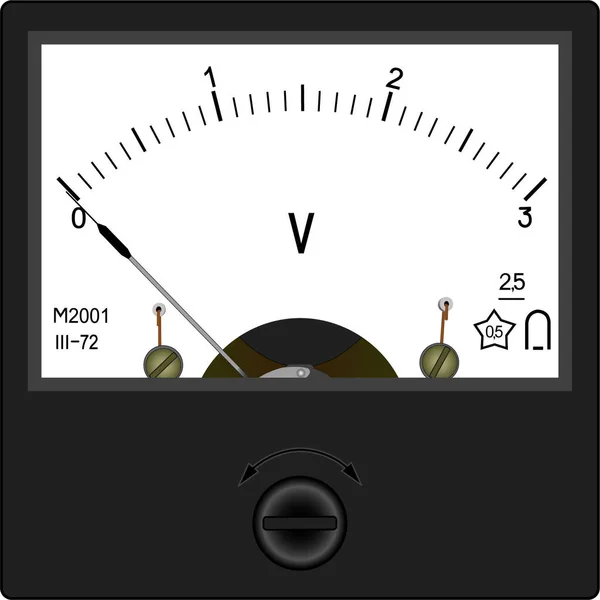 Kare siyah voltmetre M2001 (1972 yılı) 3 volt doğrudan akım için