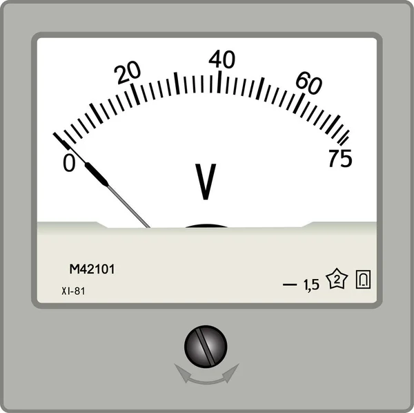 75 voltluk doğrudan akım için gri bir voltmetre M42101 (1981 yılı)