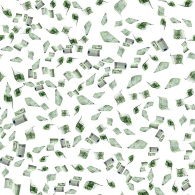 Avro banknotunun kusursuz şekli izole edilmiş arka plan. Avrupa para faturası. İş parası.
