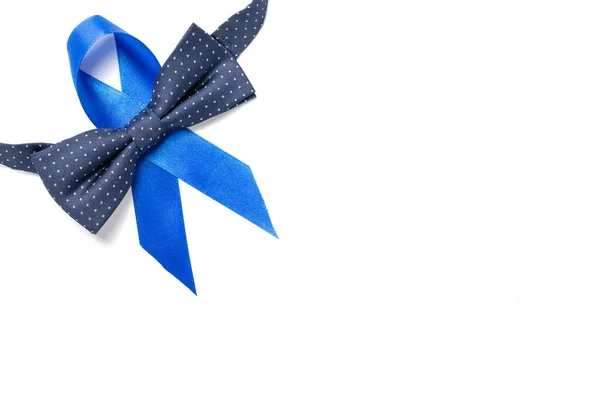 Ribbon Cancer Awareness Prostate Cancer Men Health November Blue Ribbon — Stock Photo, Image