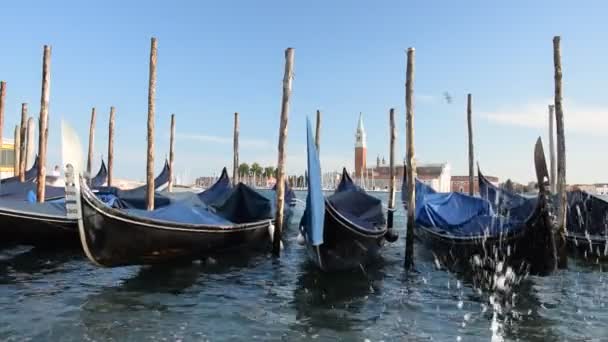 Itália Veneza Arquitetura Italiana Antiga Com Ponte Referência Barco Romântico — Vídeo de Stock