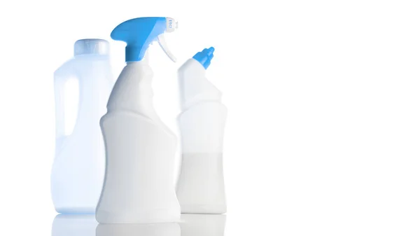 Püskürtme Şişesi Boş Pompa Temiz Plastik Konteyner Kozmetik Sabun Seti — Stok fotoğraf
